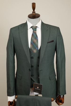 Pointed Collar Vest Suit