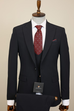 Pointed Collar Vest Suit