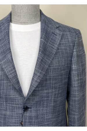 Yarım Astar Mono Yaka Keten Ceket