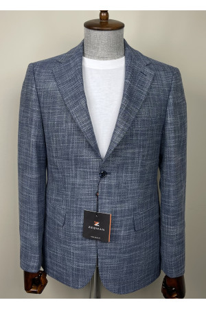 Yarım Astar Mono Yaka Keten Ceket