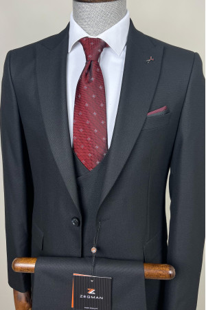 Pointed Collar Vest Suit