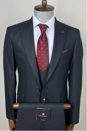 Pointed Collar Vest Suit
