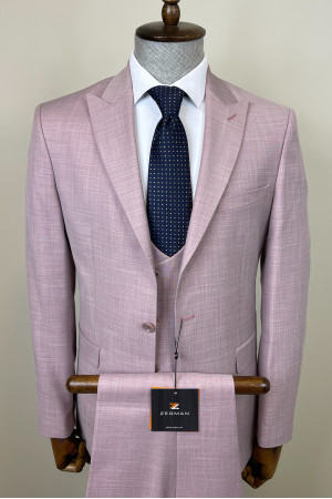 Pointed Collar Vest Suit