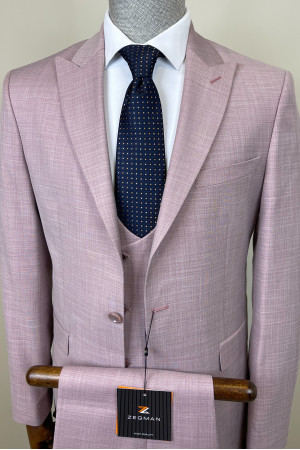 Pointed Collar Vest Suit