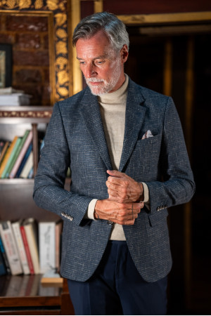 Mono Collar Patterned Jacket