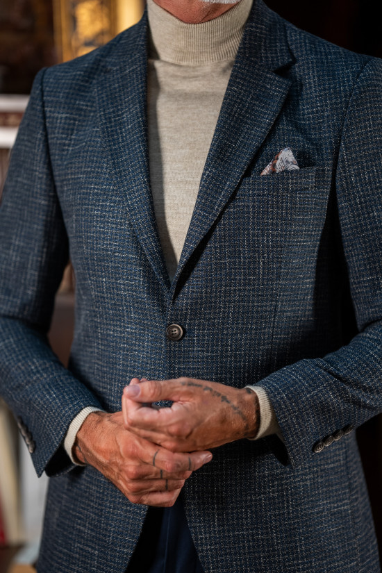 Mono Collar Patterned Jacket Mono Collar Patterned Jacket