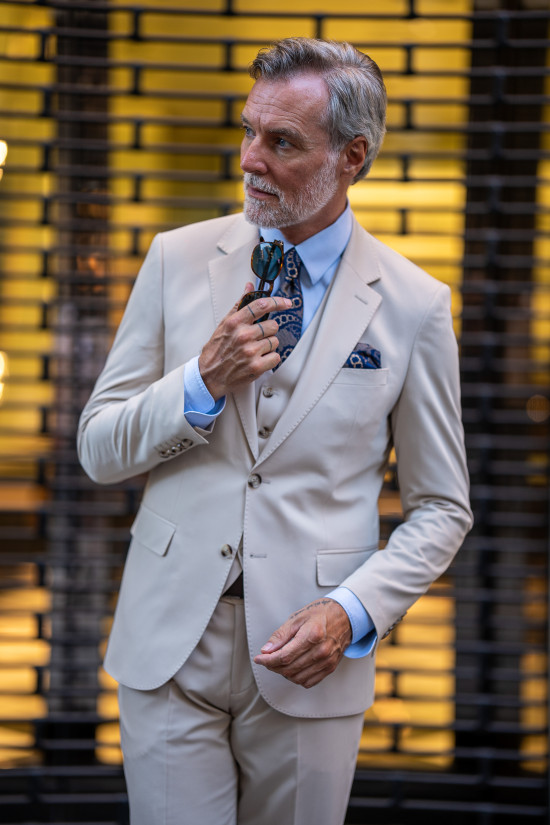 Mono Yaka Yelekli Takım Elbise 