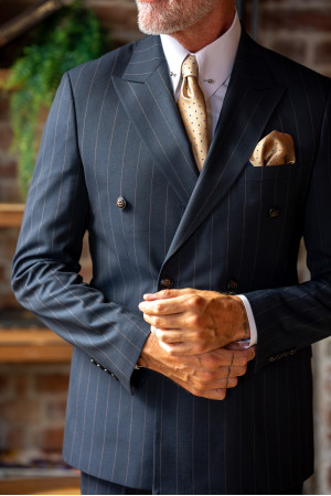 Striped Double-Breasted Suit