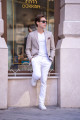 Beige Jacket with Mono Collar Beige Jacket with Mono Collar