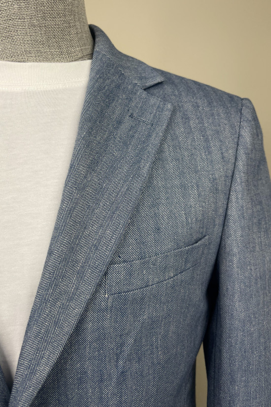 Yarım Astar Keten Ceket 