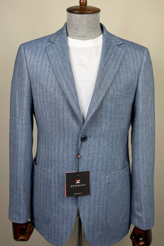 Yarım Astar Keten Ceket 