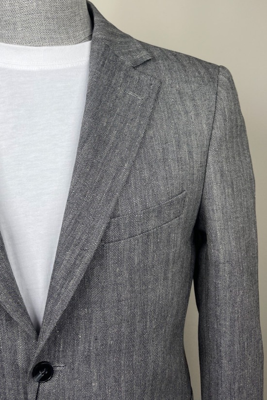 Yarım Astar Keten Ceket 