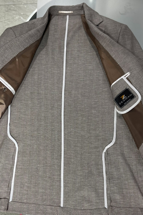 Yarım Astar Keten Ceket 