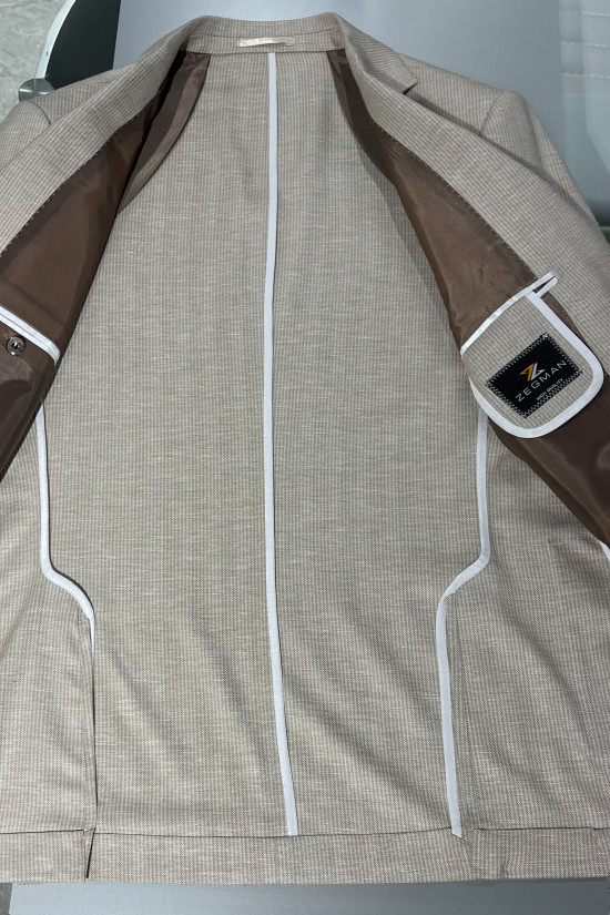 Yarım Astar Keten Ceket 