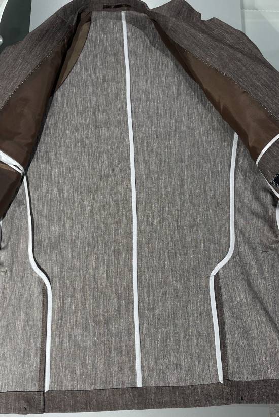 Yarım Astar Keten Ceket 