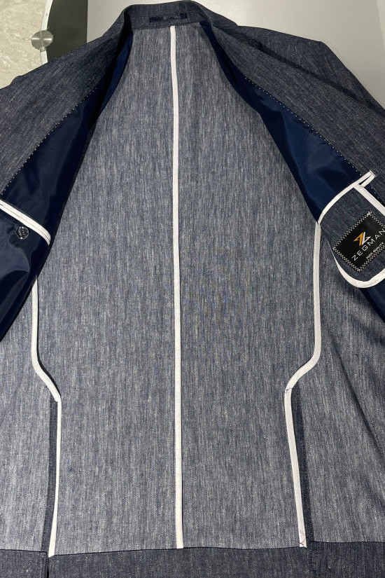 Yarım Astar Keten Ceket 