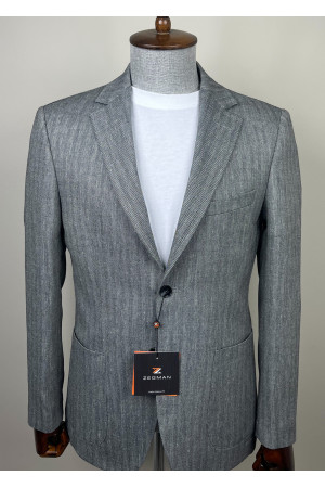 Yarım Astar Keten Ceket 