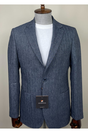 Yarım Astar Keten Ceket 