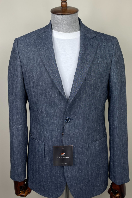 Yarım Astar Keten Ceket 