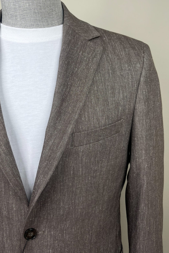 Yarım Astar Keten Ceket 