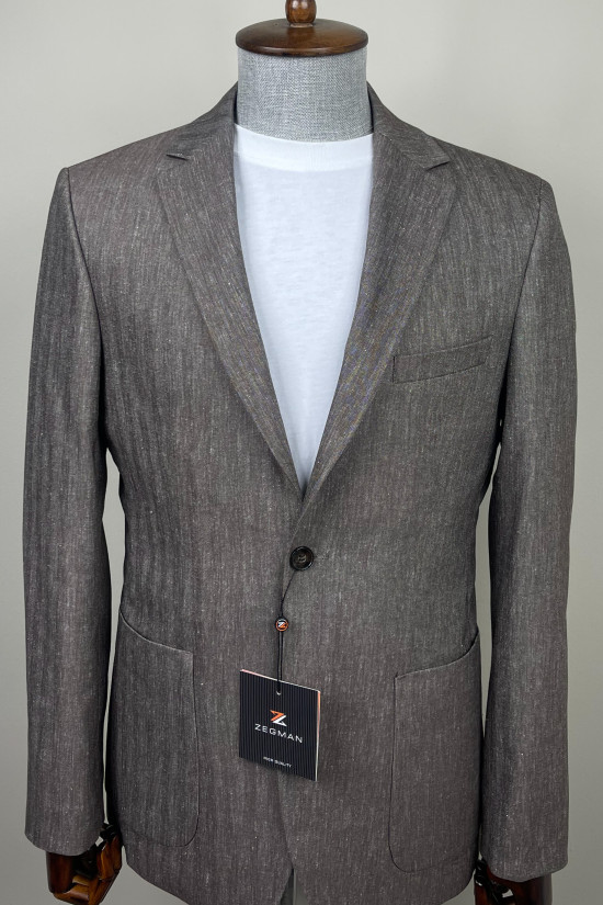 Yarım Astar Keten Ceket 