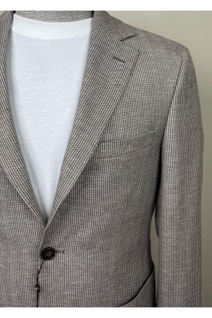 Yarım Astar Keten Ceket 