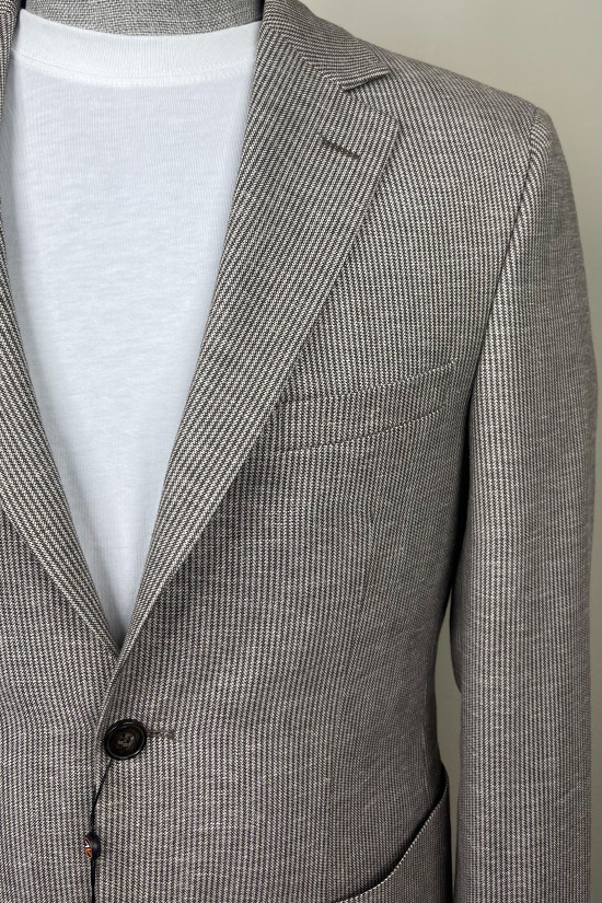 Yarım Astar Keten Ceket 