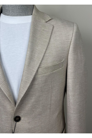 Yarım Astar Keten Ceket 