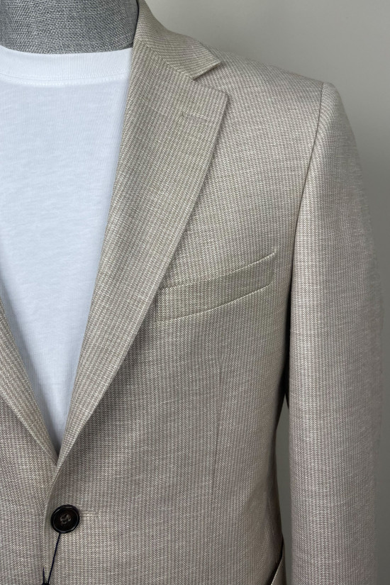 Yarım Astar Keten Ceket 