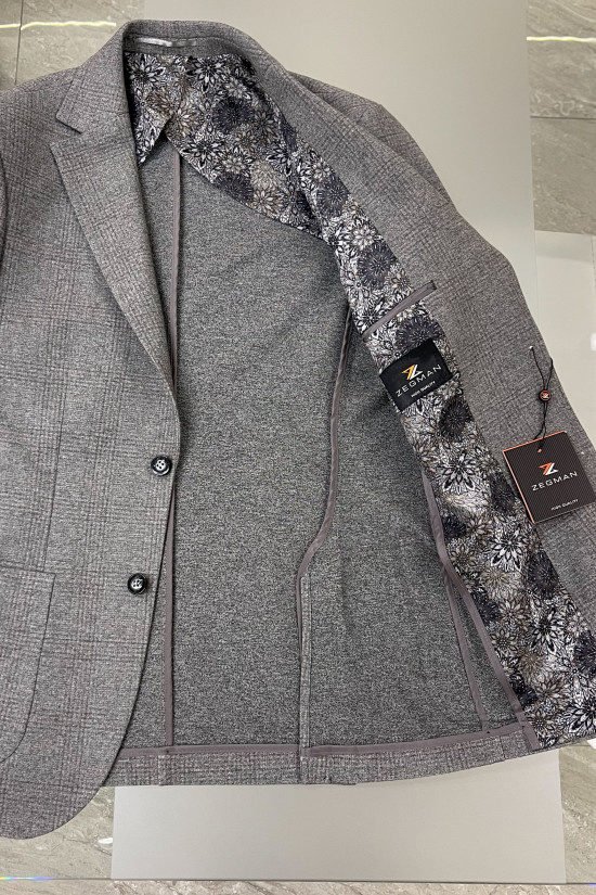 Plaid Mono Collar Jacket Plaid Mono Collar Jacket