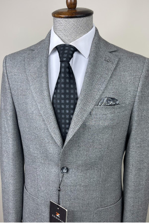Plaid Mono Collar Jacket