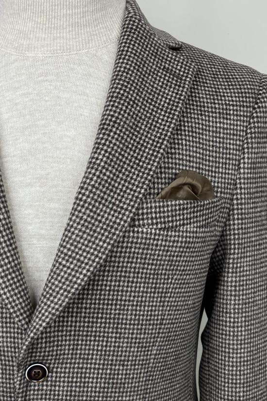 Mono Yaka Kazayağı Yün Ceket