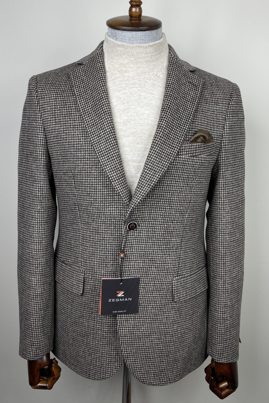 Mono Yaka Kazayağı Yün Ceket