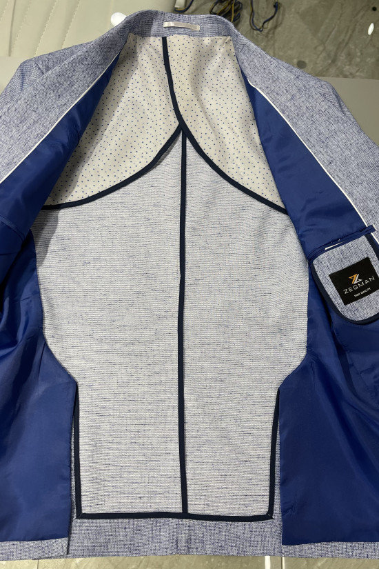 Yarım Astar Keten Ceket