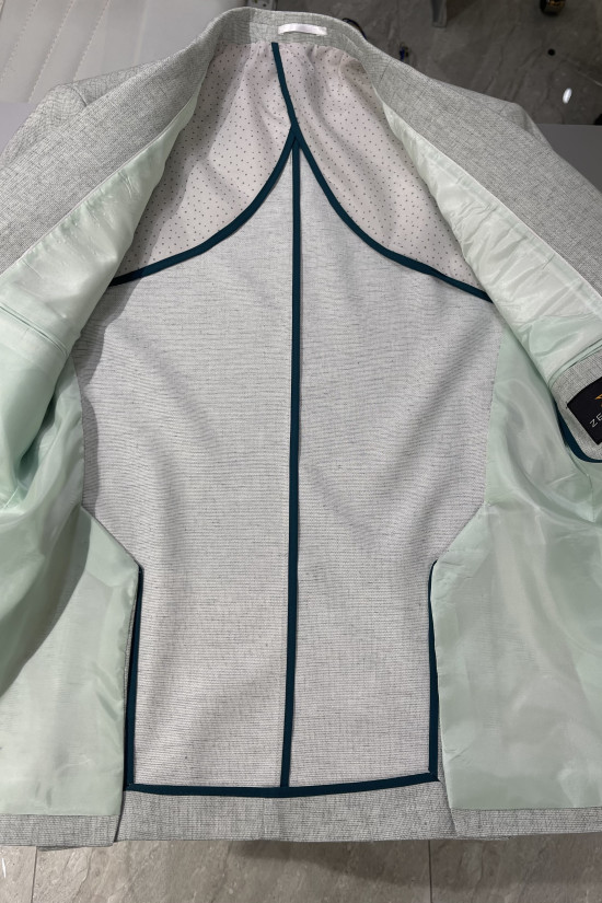 Yarım Astar Keten Ceket