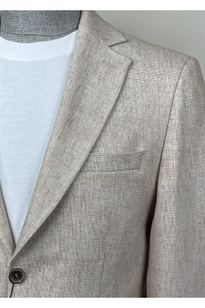 Yarım Astar Keten Ceket