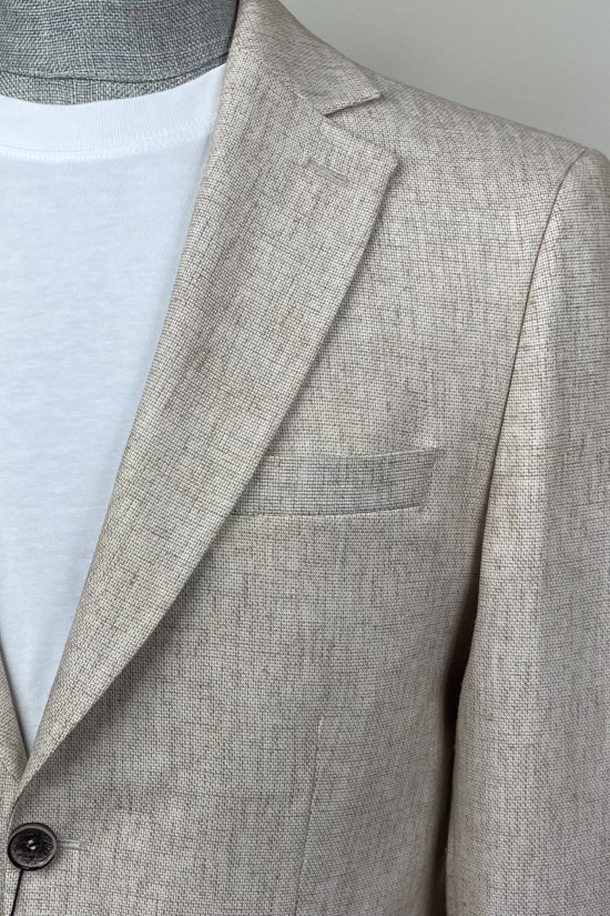 Yarım Astar Keten Ceket