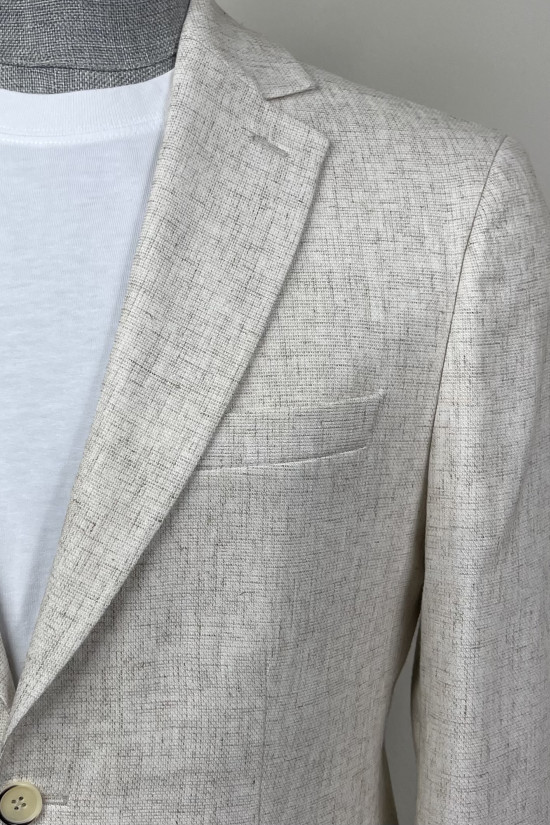 Yarım Astar Keten Ceket