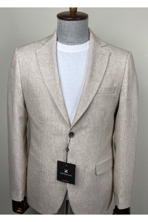 Yarım Astar Keten Ceket