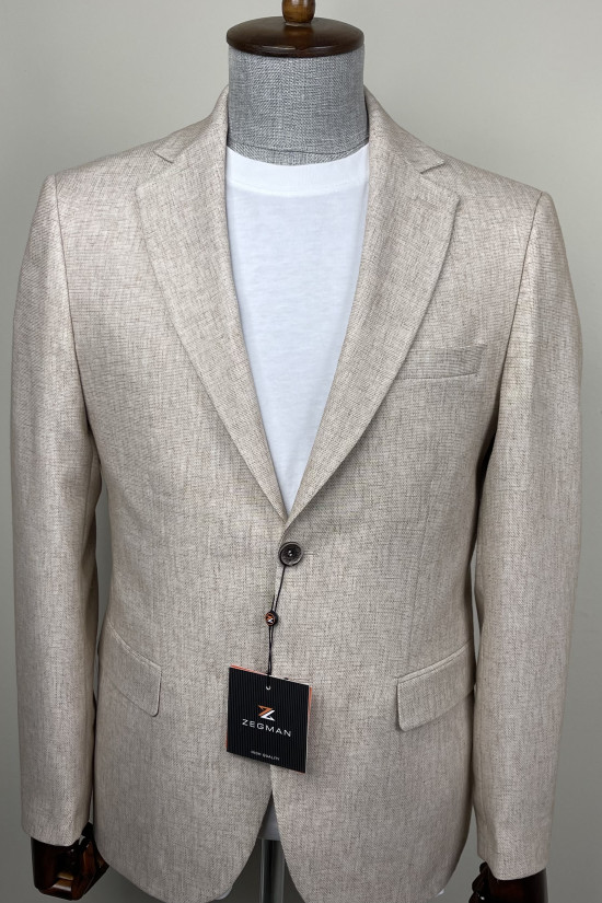 Yarım Astar Keten Ceket