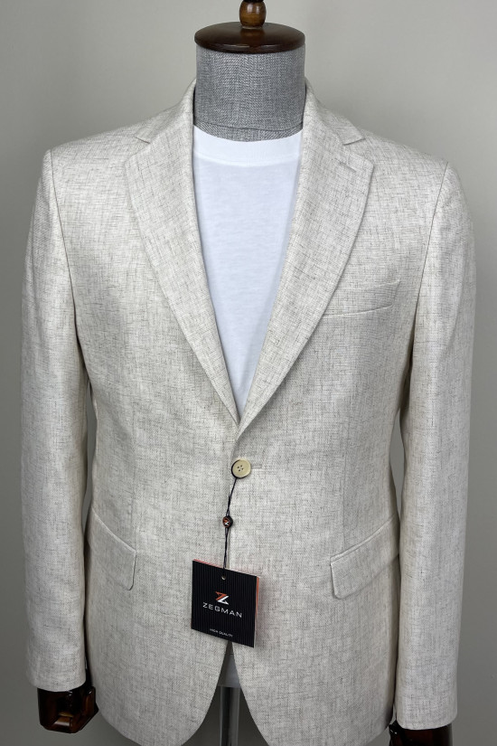 Yarım Astar Keten Ceket