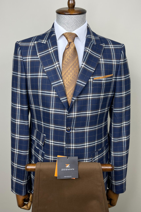 Mono Yaka Ekose Ceket