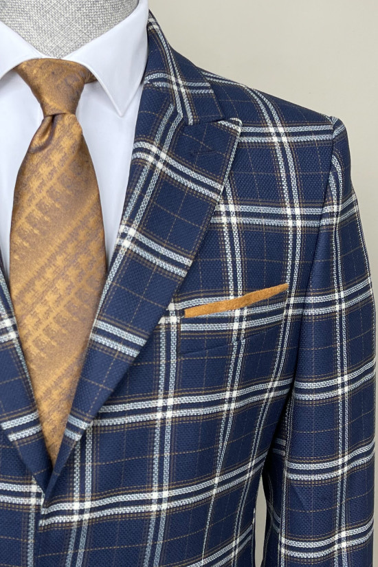 Mono Yaka Ekose Ceket