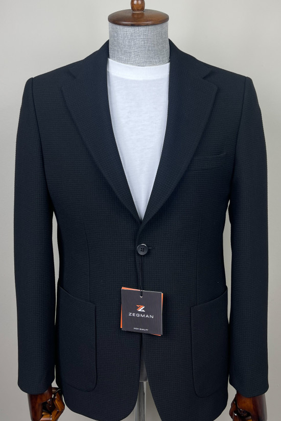 Yarım Astar Mono Yaka Torba Cep Ceket