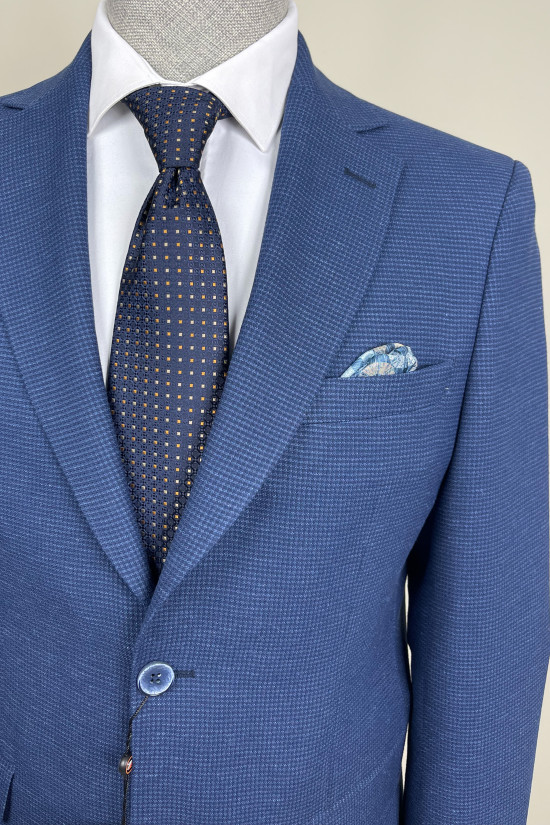 Mono Yaka Keten Ceket 