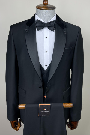  Mono Collar Vest Groom Suit