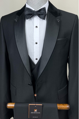  Mono Collar Vest Groom Suit
