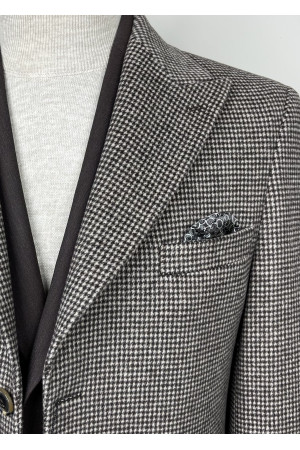 Sivri Yaka Kazayağı Yün Kaban