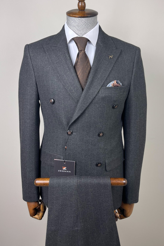 Çizgili Kruvaze Takım Elbise 