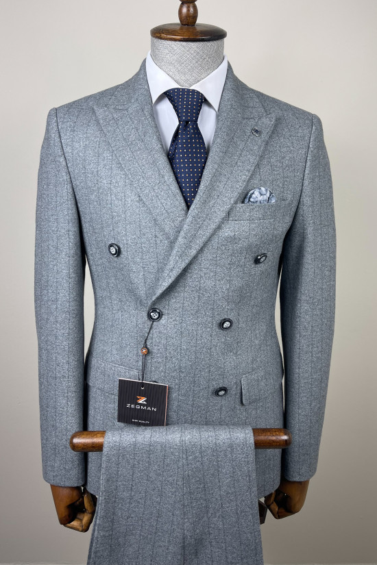 Çizgili Kruvaze Takım Elbise 